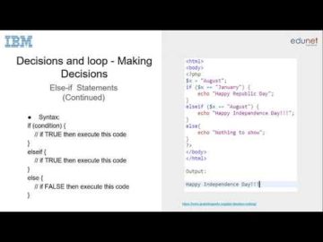 Creating Webpages using PHP Decision Making and Loop Statements